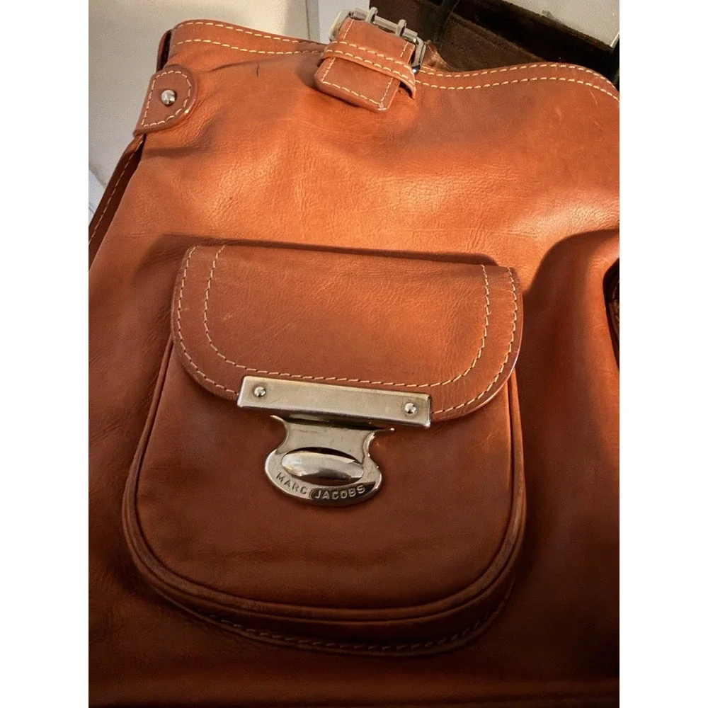 Marc Jacobs Women's Leather Medium Tote Brown Shoulder Bag Handbag Purse